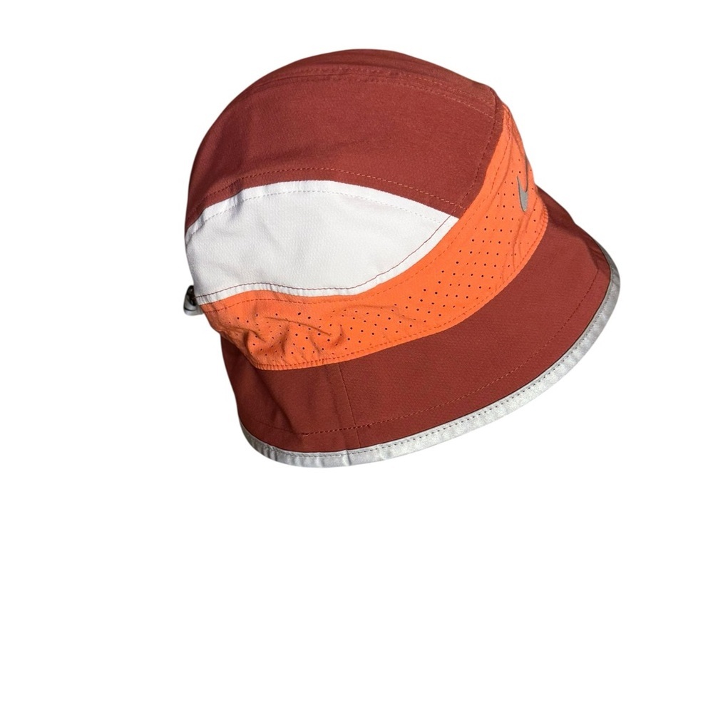Nike Dri-FIT Perforated Reflective Bucket Hat Unisex Orange Crimson M/L - Picture 6 of 13